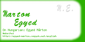 marton egyed business card